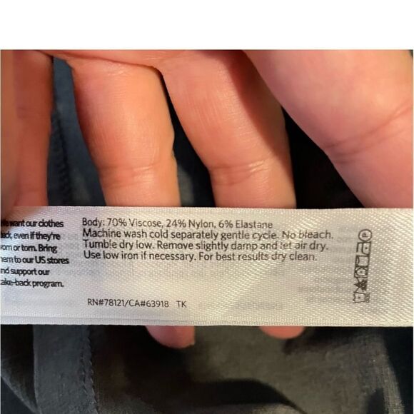 Eileen Fisher Round Neck Stretch Knit Pullover Balloon Hem Dress Gray XS NEW - Picture 6 of 6